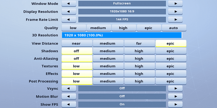 fortnite config