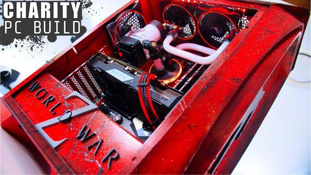 We made this Water Cooled AMD Gaming PC Build for Charity! - Time Lapse 2019