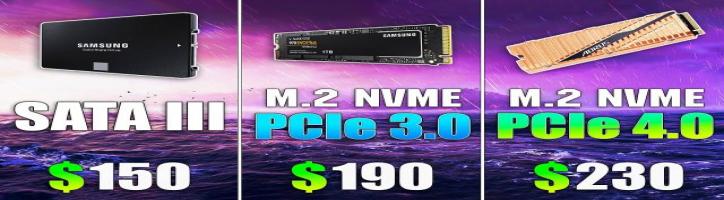 SSD NVMe PCIe 4.0 vs SSD NVMe PCIe 3.0 vs SSD SATA III Loading Windows and Games