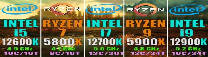 INTEL i5 12600K vs RYZEN 7 5800X vs INTEL i7 12700K vs RYZEN 9 5900X vs INTEL i9 12900K ||