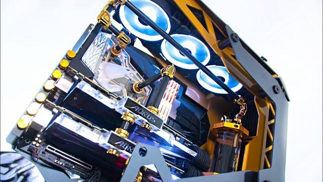 $9000 Ultimate High End Water Cooled Gaming & EDITING PC Build | Crazy Time Lapse
