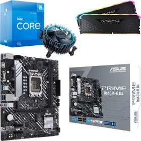 365&euro; le kit Upgrade : Kit &eacute;vo Core i5-12400F + Asus PRIME B660M-K DDR4 + 16 Go