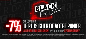 7% de r&eacute;duction sur le produit le plus cher du panier pour le CYBER Monday de Materiel.net
