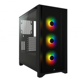 Boitier PC Corsair iCUE 4000X RGB - 3 Ventilateurs RGB 120mm Inclus, Verre Tremp&eacute;, Noir &agrave; 104,99&euro;
