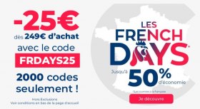 French Days Cdiscount : -25&euro; d&egrave;s 249&euro; d'achat (offre limit&eacute;e)