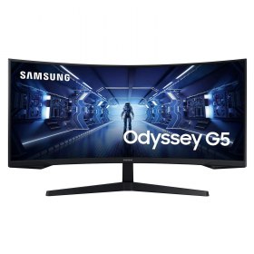 Ecran PC Gaming Incurv&eacute; SAMSUNG ODYSSEY G5 34p (3440x1440, 165Hz, 1ms, Black) &agrave; 475,99&euro; sur Amazon