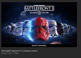Star Wars Battlefront II Celebration Edition &agrave; r&eacute;cup&eacute;rer gratuitement pendant une semaine sur l'Epic Store