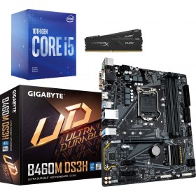 Kit d'&eacute;vo Intel Core i5-10400F + Gigabyte B460M DS3H + 16 Go &agrave;