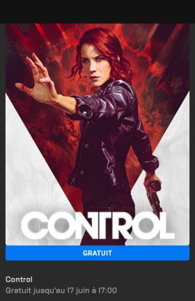 Le Jeu Control est &agrave; r&eacute;cup&eacute;rer gratuitement