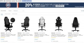 RDC : 20% de remise suppl&eacute;mentaire sur une s&eacute;lection de si&egrave;ges gamer